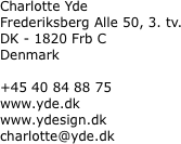 Charlotte Yde Frederiksberg Alle 50, 3.